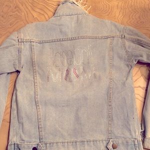 Baseball mom denim jacket
